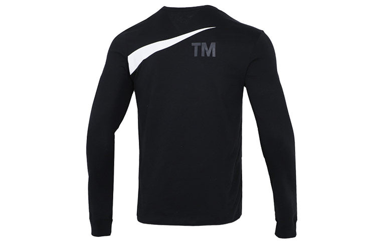Men's Nike Sportswear Contrasting Colors Large Logo Round Neck Sports Long Sleeves Black DD3396-010
