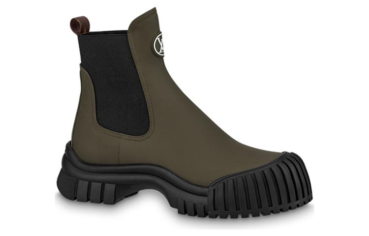 (WMNS) LOUIS VUITTON Ruby Flat Ankle Boots 'Olive Green' 1ABUIG
