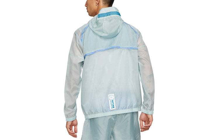 Nike Repel Wild Run Windrunner Casual Printing Running Sports Woven Jacket Blue DD5392-366