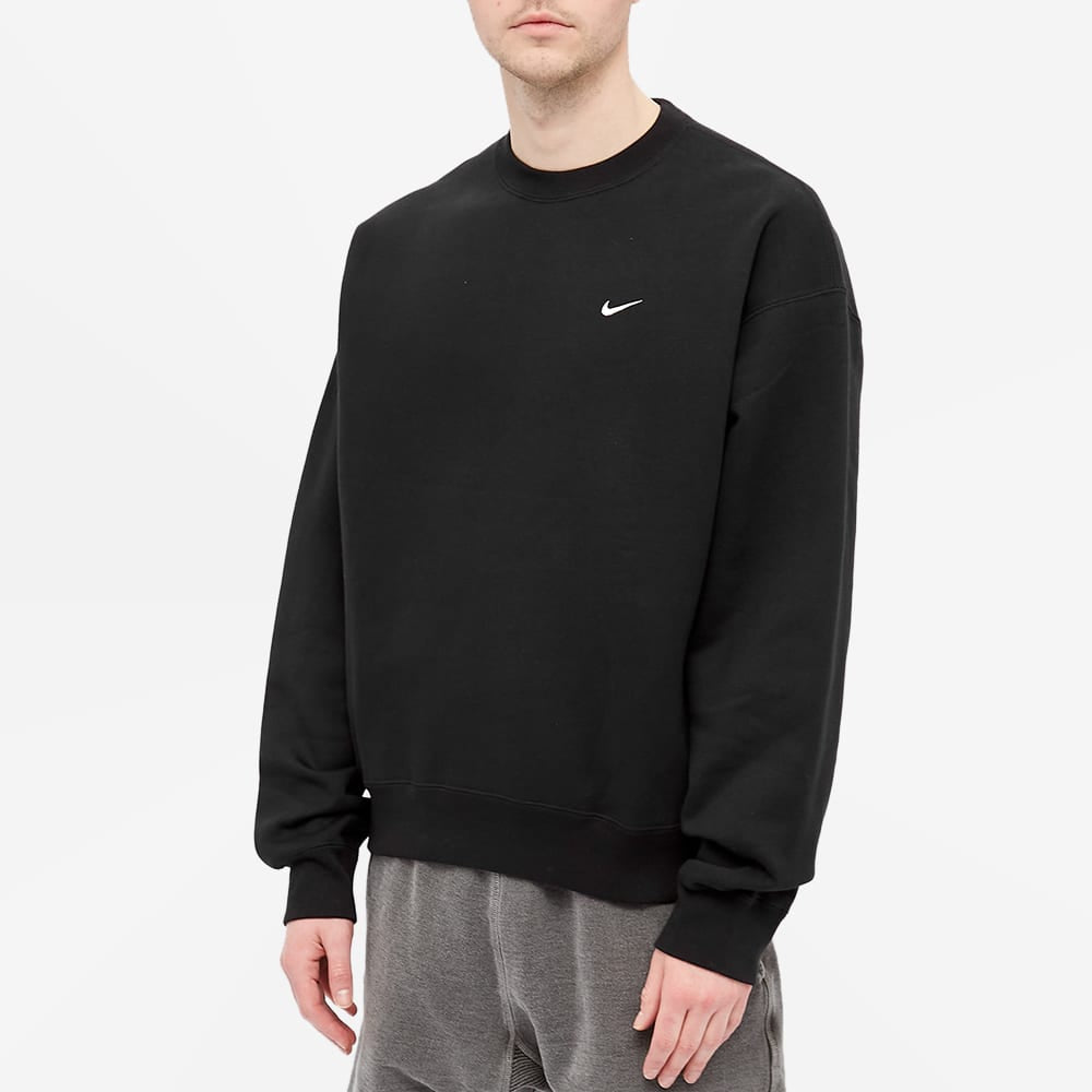 Nike Solo Swoosh Fleece Solid Color Logo Embroidered Long Sleeves Unisex Black CV0554-010