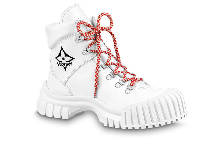 (WMNS) LOUIS VUITTON LV Ruby Flat Ranger Ankle Boots 'White' 1AAM20