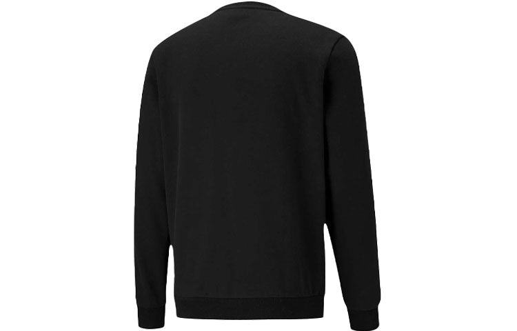 PUMA Logo Solid Color Fleece Lined Casual Round Neck Black 587665-01