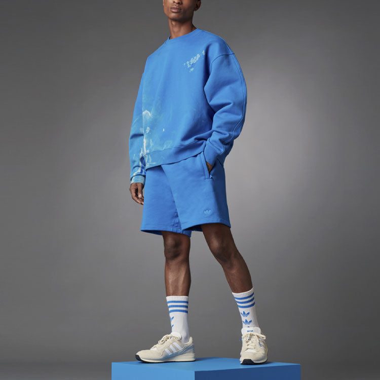 Men's adidas originals Tie Dye Round Neck Sports Blue H33453