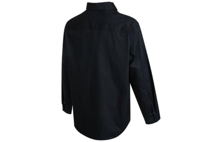 Converse Woven Long Sleeve Button Down Shirt 'Black' 10023803-A01