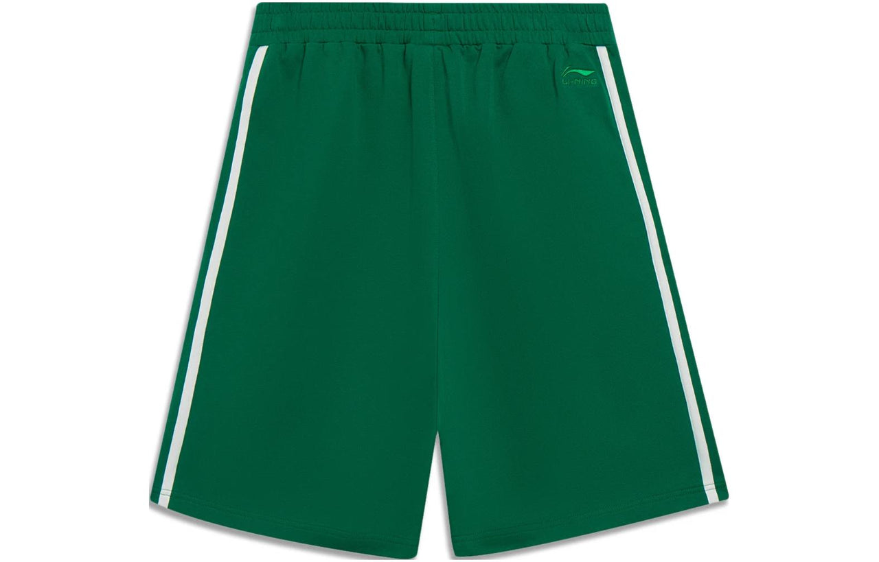 Li-Ning Stripe Embroidered Logo Shorts 'Green' AKST601-4