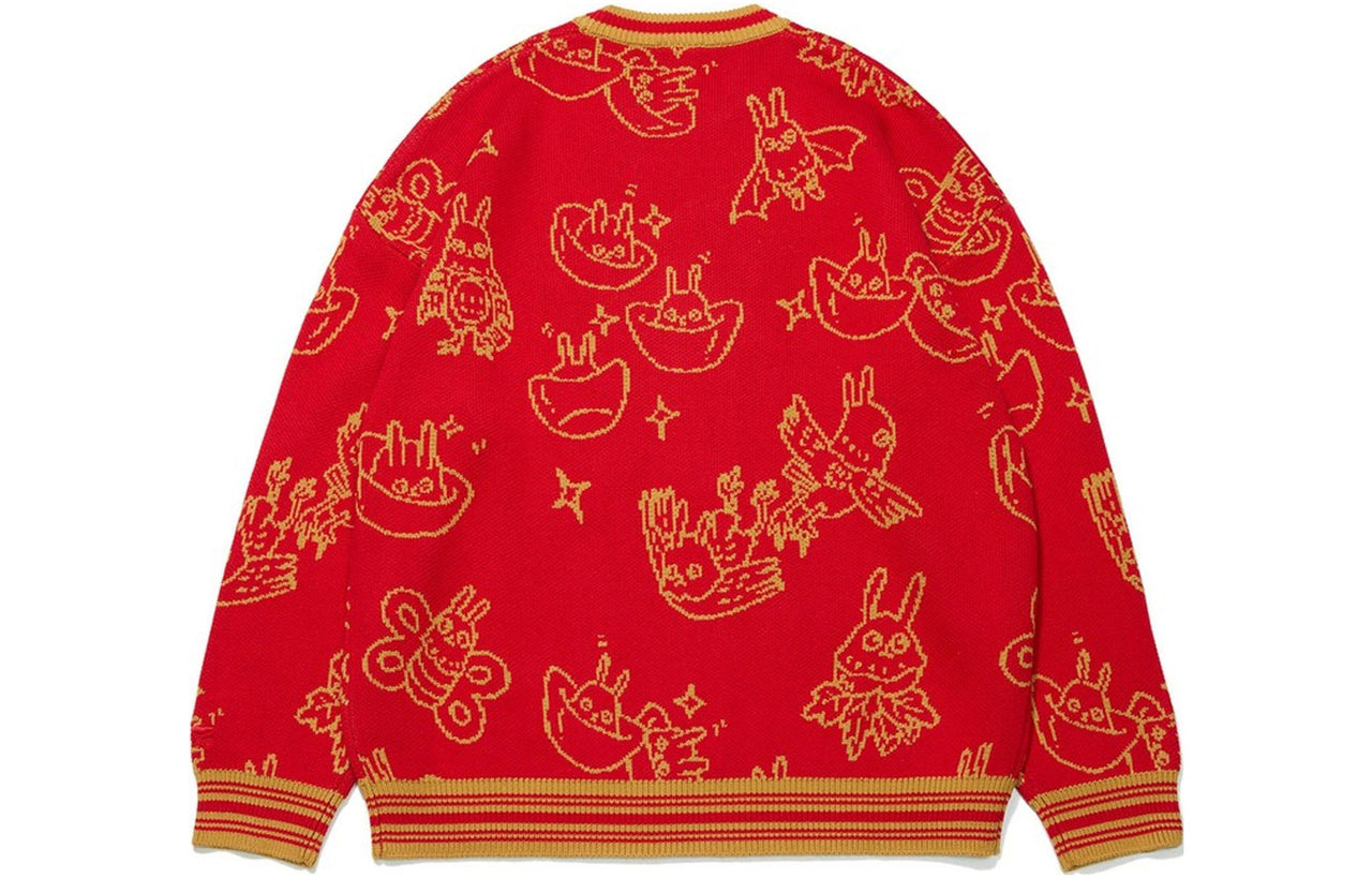 Li-Ning Rijindoujin All-Over Print Sweater 'Red Gold' AMBT007-1