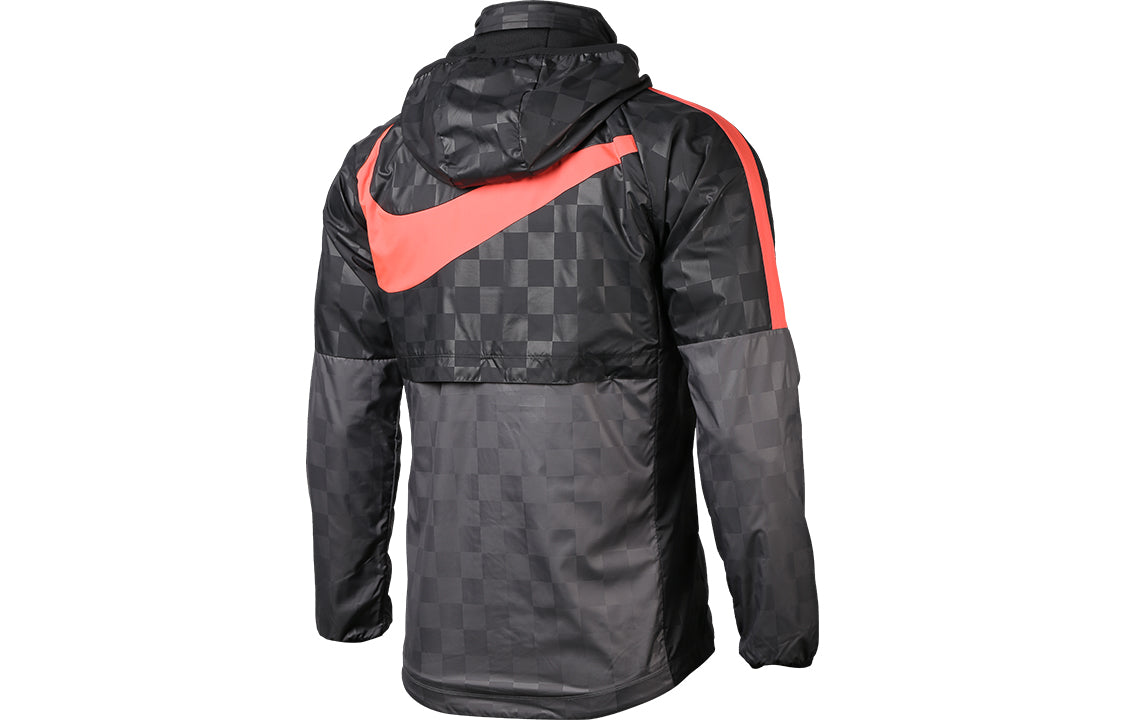 Nike Liverpool F.C. AWF Soccer/Football Zipper Sports Plaid Hooded Jacket Black CZ3346-012