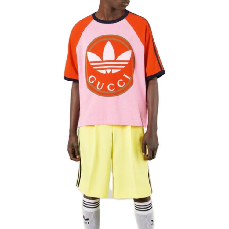 adidas x Gucci Cotton T-Shirt 'Pink' 722927-XJE1E-5454