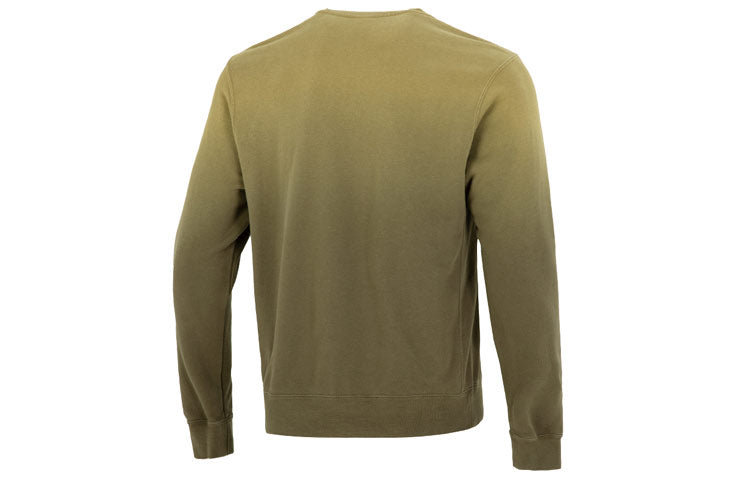 Men's Nike Gradient Logo Casual Loose Long Sleeves Pullover Round Neck Dark Green DQ4628-325