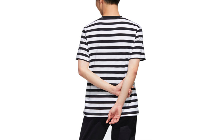 adidas neo Stripe Short Sleeve Sports Pullover Black GJ8917