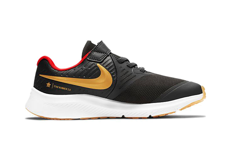 (PS) Nike Star Runner 2Velcro 'Dark Smoke Grey Gold' AT1801-010