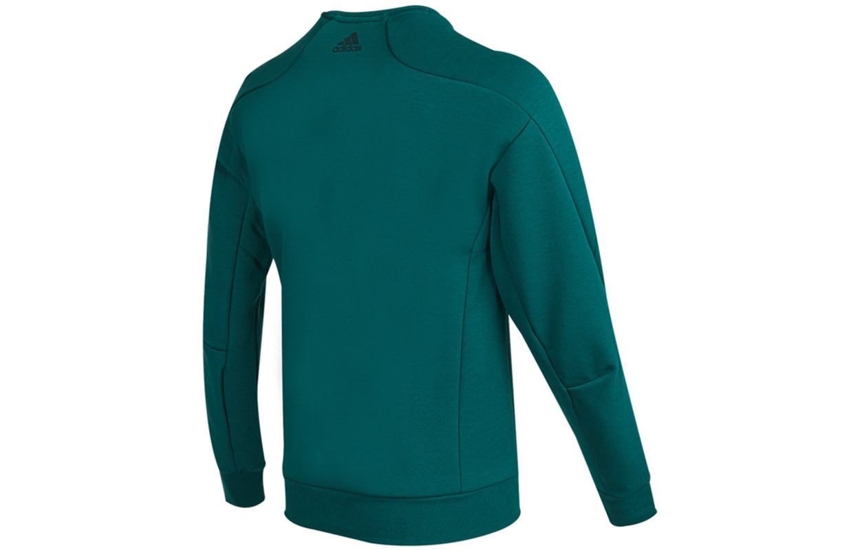 Men's adidas Th Eng Sweat Logo Printing Casual Sports Pullover Forest Green H39277