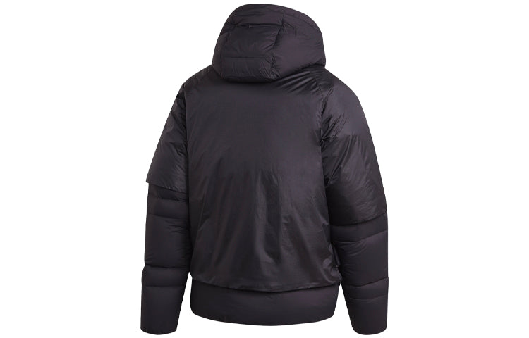 adidas Detachable hooded waterproof Down Jacket Black FT2421