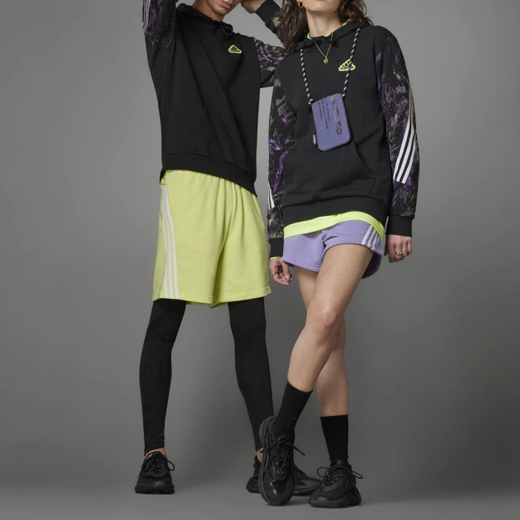 adidas Logo hooded Long Sleeves Couple Style Black HU0255