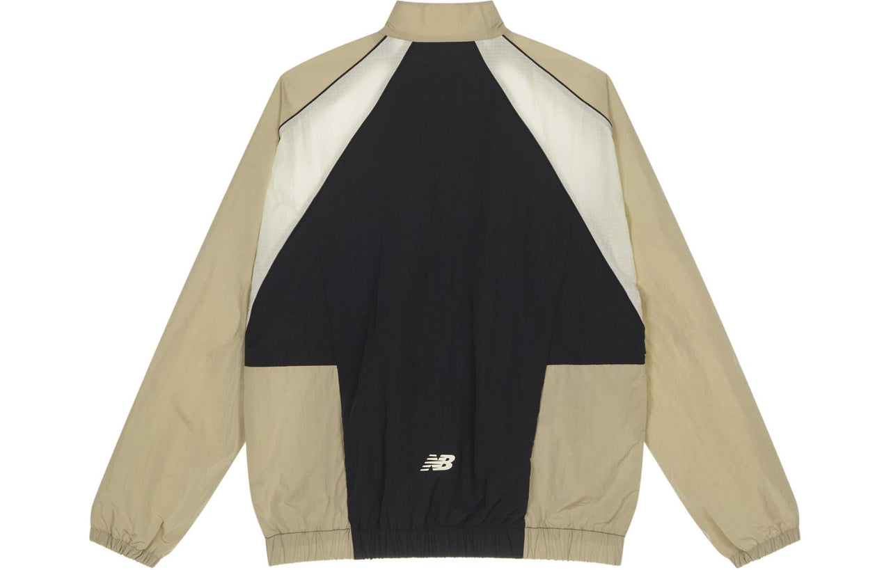 New Balance Color Block Woven Windbreaker 'Beige Black' NAE24011-BWN