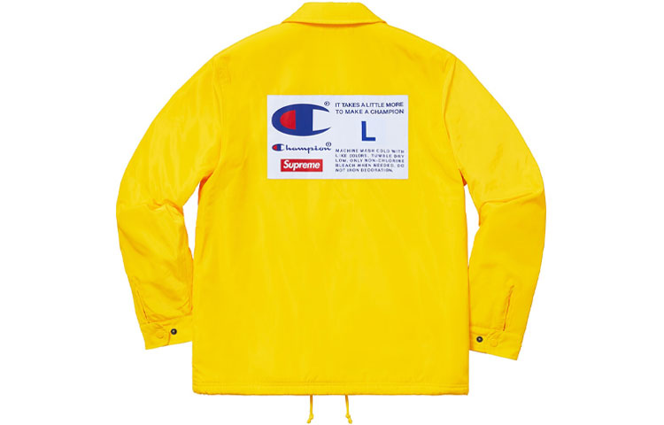 Supreme FW18 x Champion Label Coaches Jacket Yellow SUP-FW18-369