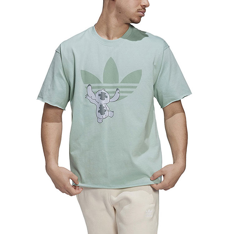 adidas originals x Disney Crossover Cartoon Pattern Printing Short Sleeve Couple Style light green HT3951