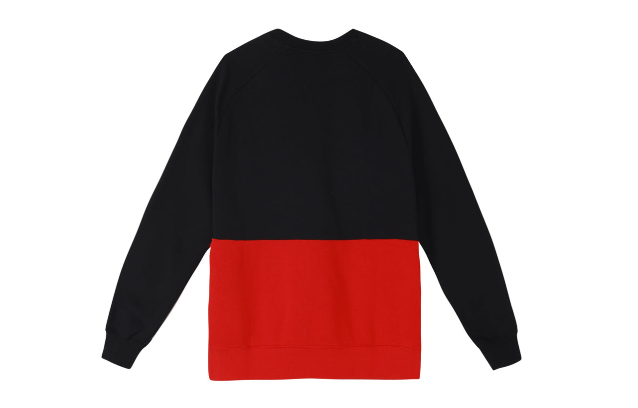 Nike Air Splicing Colorblock Large Logo Fleece Round Neck Black CJ4828-011