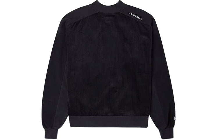 (WMNS) Converse Retro Corduroy Fleece Round Neck Pullover Black Hoodie 10023512-A02