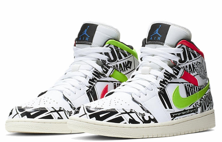 Air Jordan 1 Mid 'Over-Print Logos' 554724-119