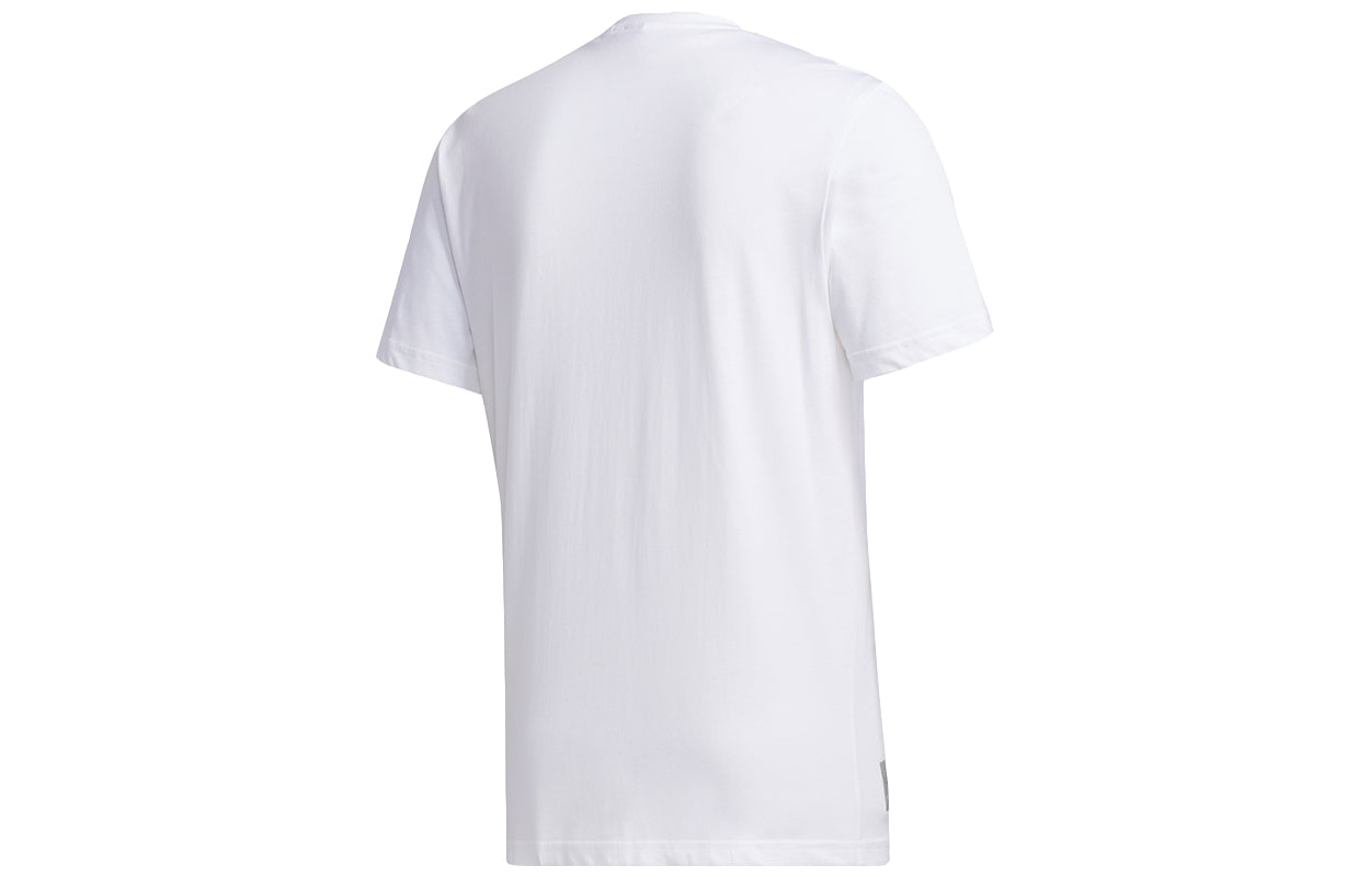 adidas Wj Gfx Tee Series Printing Pattern Round Neck Sports Short Sleeve White GF4056