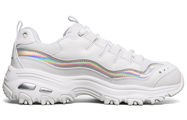 (WMNS) Skechers D'lites 1.0 GS White/Silver 13160-WSL
