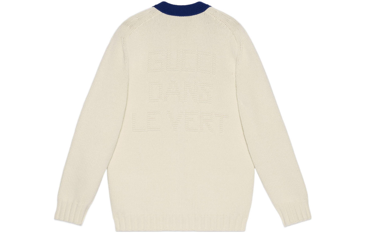 Gucci Lunar New Year Wool Cardigan 'Ivory Blue' 724933-XKCW6-9254