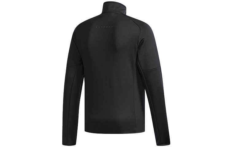adidas Tennis Sports Stripe Logo Printing Stand Collar Jacket Black CF7970