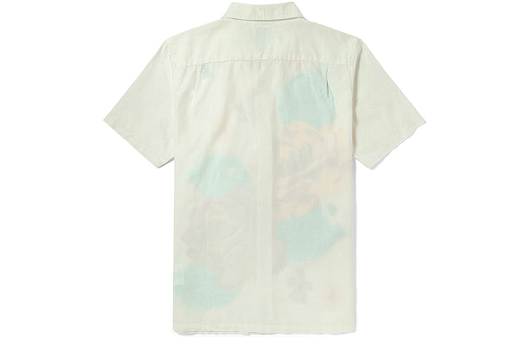 Vans Flower and Plants Print Leisure Short Sleeve Shirt Beige/White VN0A5FOP7VJ