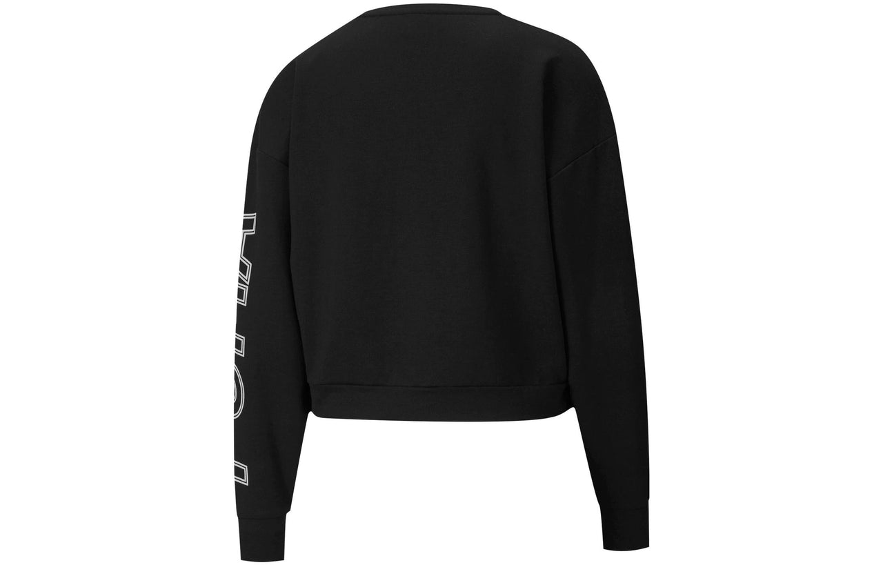 (WMNS) PUMA Modern Sports Crewneck Sweatshirt 'Black White Pink' 585259-61
