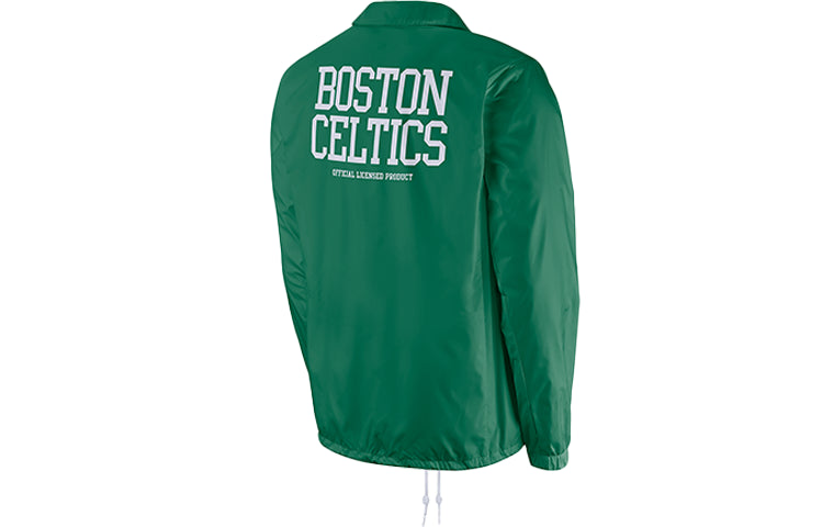 Men's Nike NBA Boston Celtics Alphabet Printing logo Sports COACH Jacket Alfalfa Green DB1432-312
