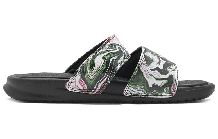 (WMNS) Nike Benassi Duo Ultra Slide 'Black Green Pink' 819717-003