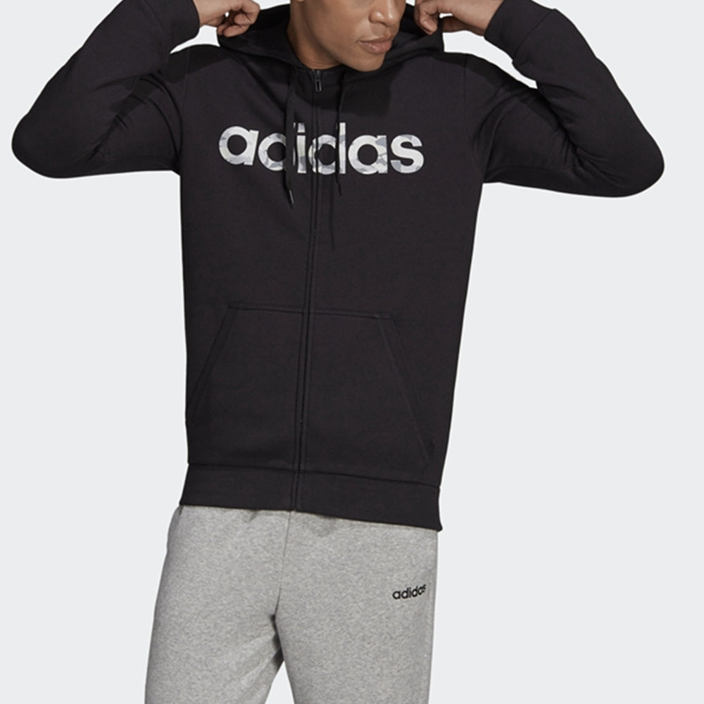adidas Athleisure Casual Sports hooded Zipper Jacket Black EI9736