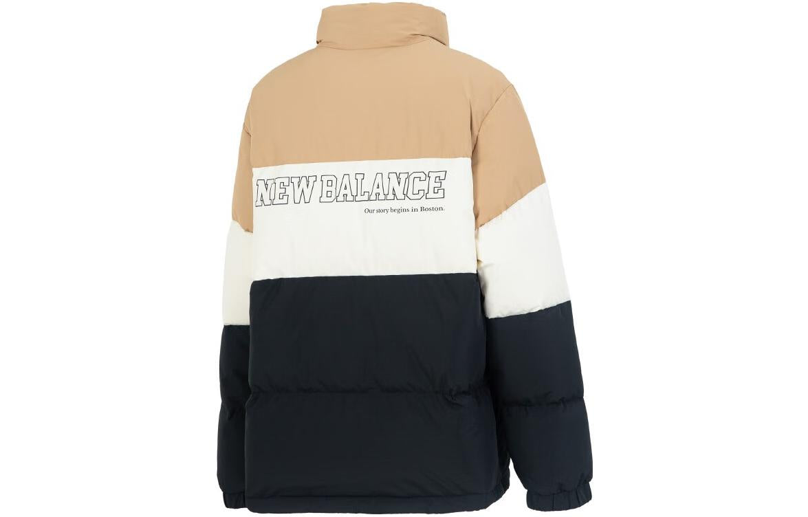 New Balance Warm Down Jacket 'Black White Tan' 5PC44283-BEI