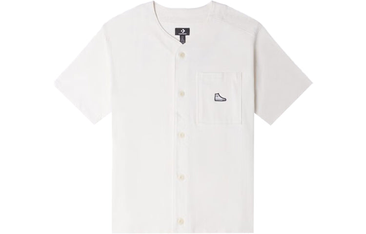 Converse Chuck Taylor Logo Button-Up T-Shirt 'White' 10024736-A02