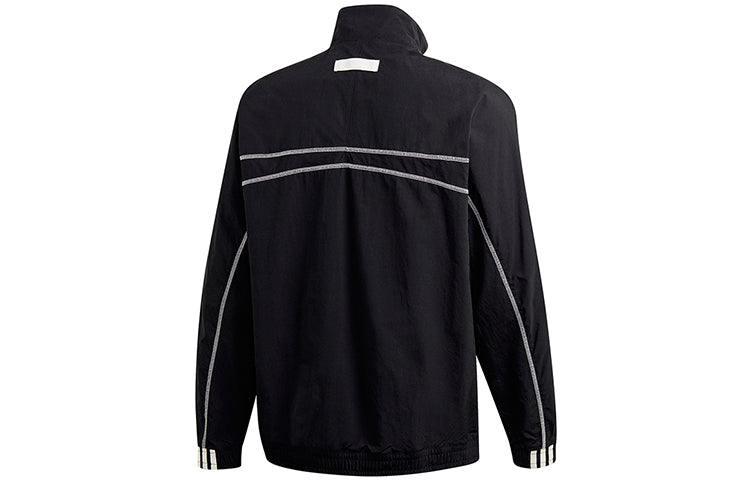 adidas TRACKTOP Slogan Sports Coat Men Black GI7437