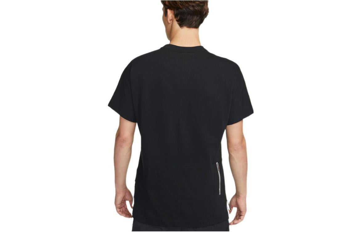 Men's Nike Solid Color Logo Round Neck Pullover Short Sleeve Black T-Shirt DD7019-010