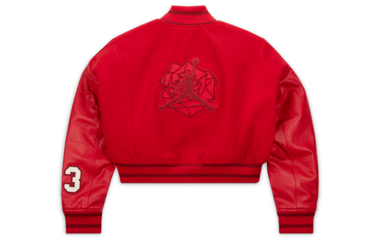 (WMNS) Air Jordan x Teyana Taylor Varsity Jacket Asia Sizing 'Gym Red' FB2643-687