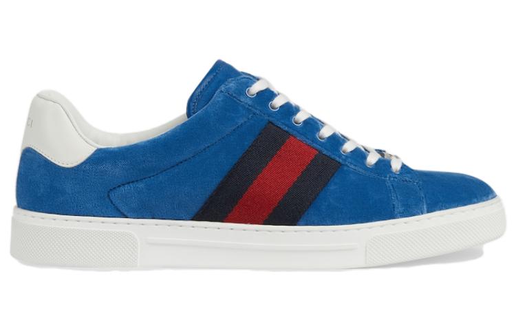 Gucci Ace Velvet Sneakers 'Blue Red' 757893-FACGV-4348