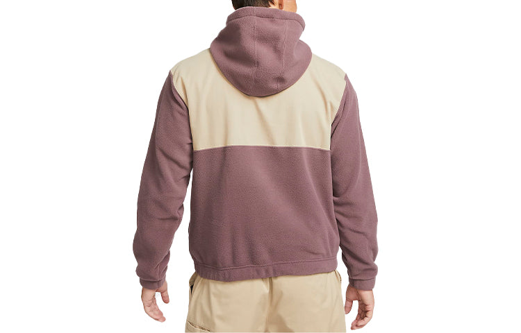 Men's Nike SB Therma-FIT Winterized Polar Fleece Splicing Skateboard Hooded Jacket Wine Red DA4224-646