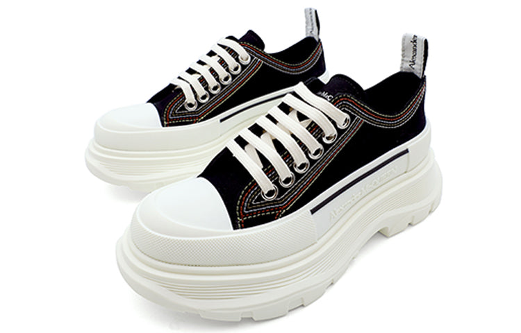 (WMNS) Alexander McQueen Tread Slick Lace Up Sneaker 'Denim Black' 657579W4L3M1355