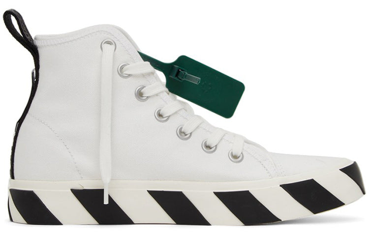 Off-White Mid-Top Vulcanised Canvas Sneaker 'White Green Black' OMIA119C99FAB0010110