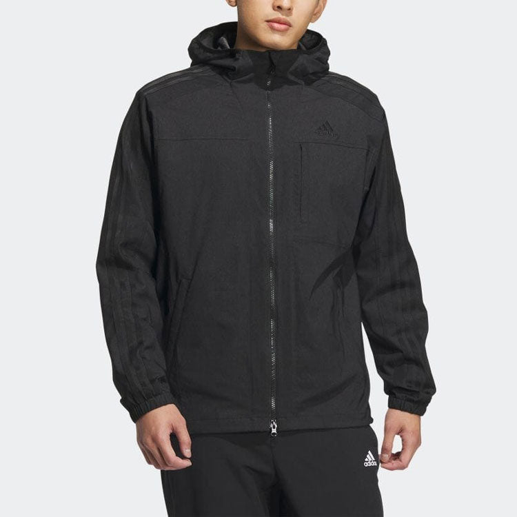 adidas Denim Look Regular Fit Stretch Woven Hooded Track Top IA9390