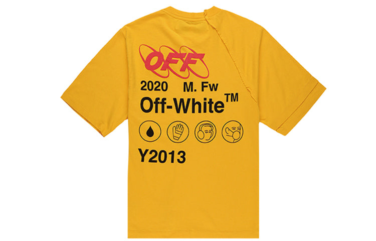 Off-White FW19 Industrial Y013 Recon Short-Sleeve Tee Men Yellow OMAA078F191850166010
