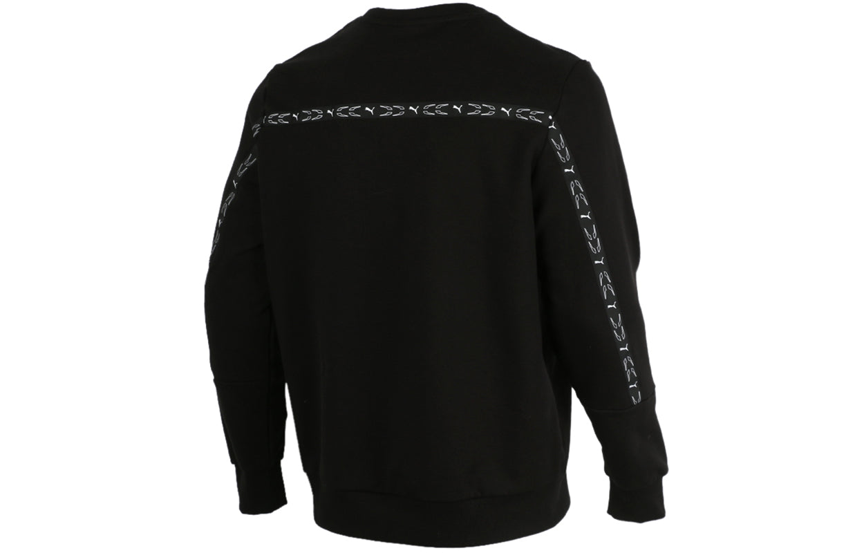 PUMA Elevate Crew Neck Long Sleeve Sweater 'Black White' 531072-01