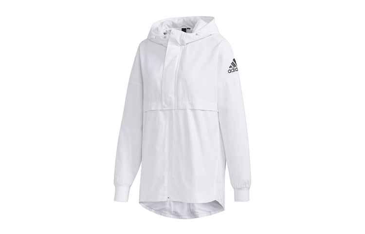 (WMNS) adidas Wb Alphabet Logo Printing Sports Hooded Jacket White FM9251