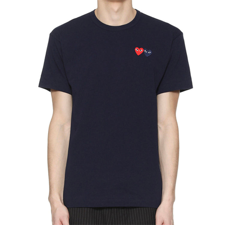 COMME des GARCONS PLAY Basic T-Shirt Two Emblems 'Navy' AZ-T226-051-2