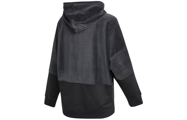 (WMNS) Vans Splicing Long Sleeves Hoodie Black Gray VN0A5F6F1O7