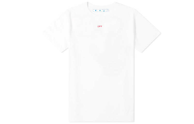 Off-White Stencil Short-Sleeve Slim Tee 'White/Red' OMAA027E20JER0060125