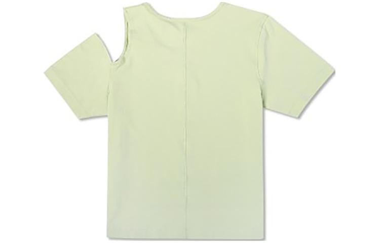 (WMNS) Converse Twisted Knits Slim Asymmetrical T-Shirt 'Green' 10023192-A03